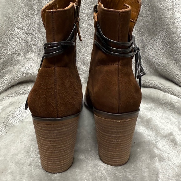 Franco Sarto Chestnut Suede Ankle Booties - Picture 9 of 12